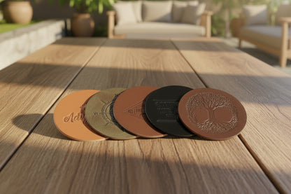 The Leather Coaster Set